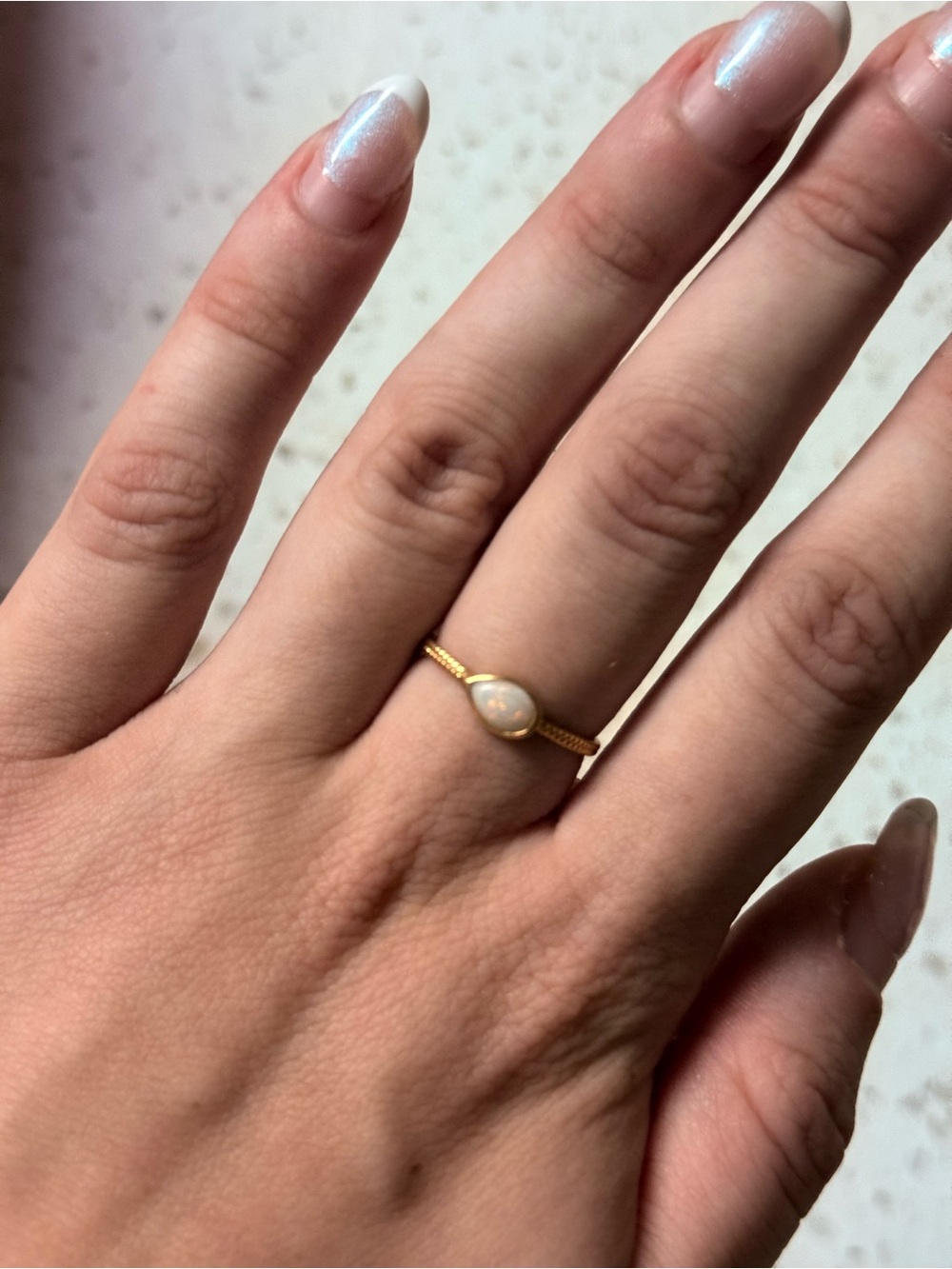 Gorjana Gold Teardrop Opal Ring